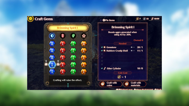 Gem Crafting Xenoblade
